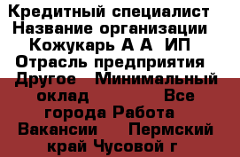 Кредитный специалист › Название организации ­ Кожукарь А.А, ИП › Отрасль предприятия ­ Другое › Минимальный оклад ­ 15 000 - Все города Работа » Вакансии   . Пермский край,Чусовой г.